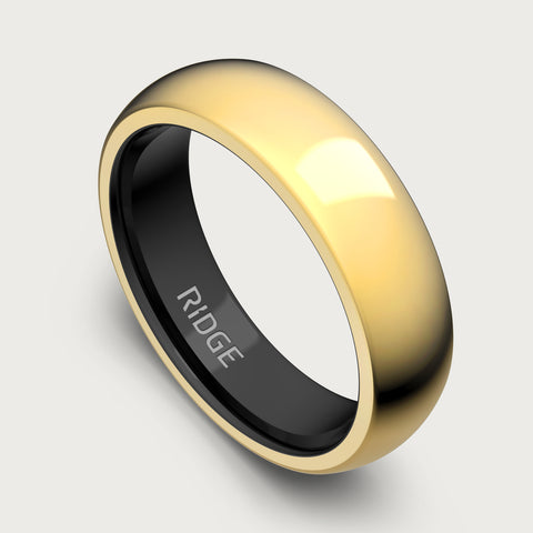 Ridge 6mm Rounded Ring Set - 24K Gold at Ridge