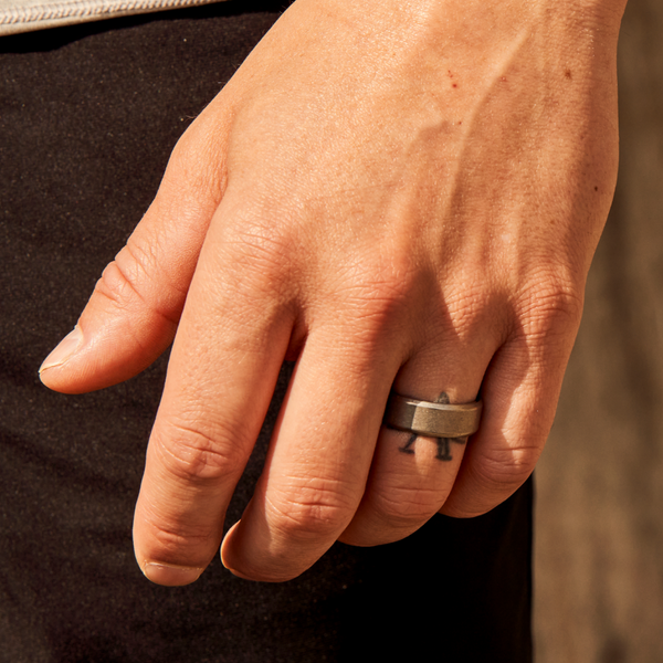 Stonewashed Titanium Men s Wedding Band The Ridge