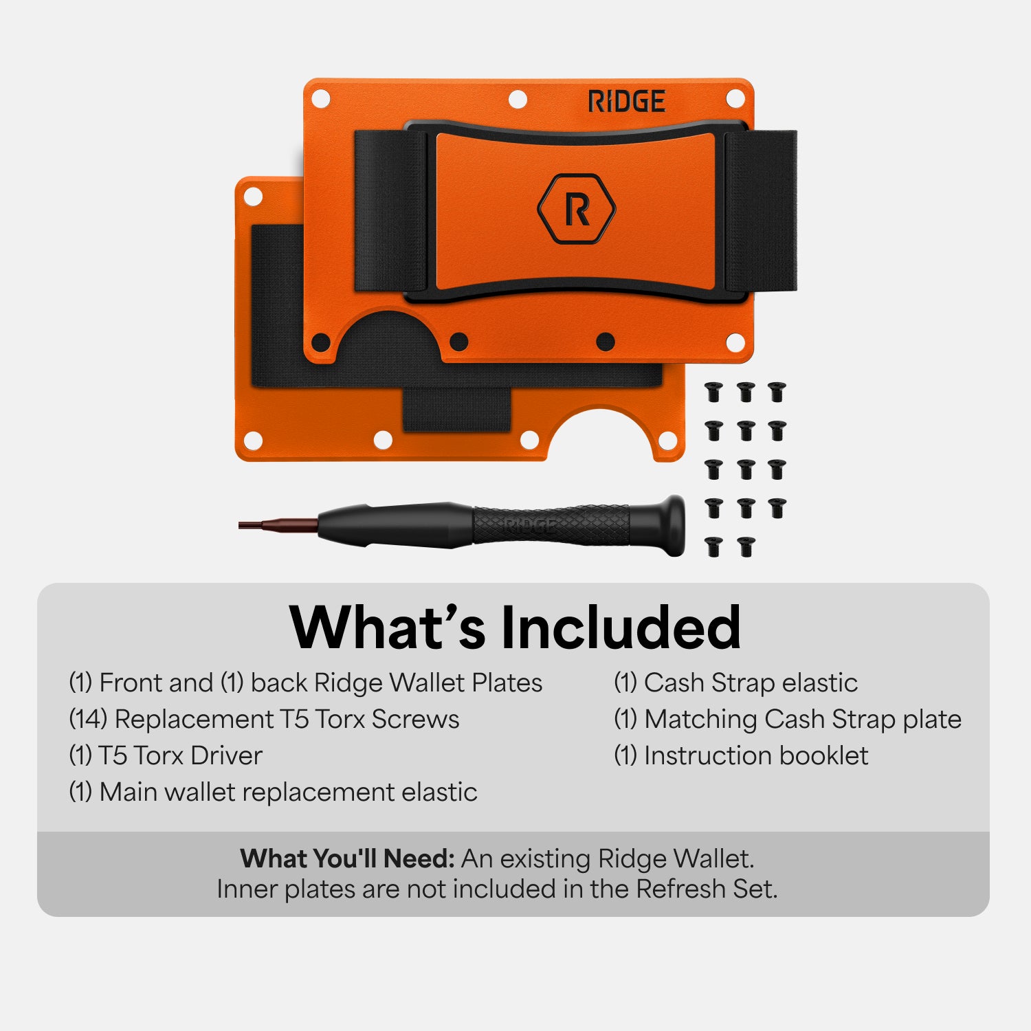 Refresh Set - Basecamp Orange | Upgrade Plates, Screws & Cash