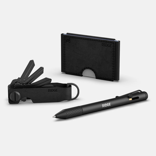 RIDGE | Wallet + KeyCase + Pen Kit - Biflex - Midnight Black