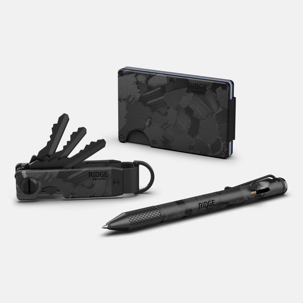 The Ridge KeyCase In Forged Carbon - Compact Key Holder, Durable Carbon Fiber Design, 3 Inch Size