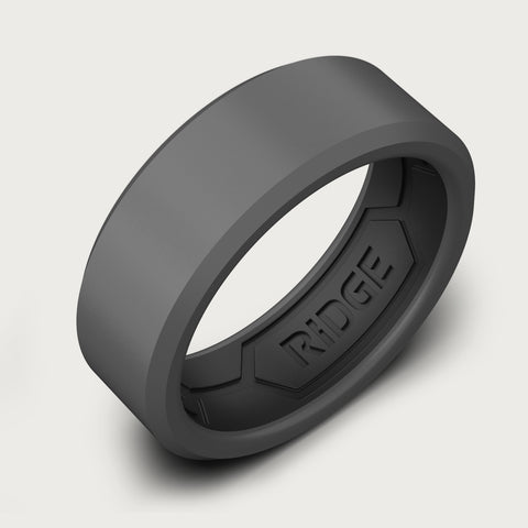 Ridge 8mm Silicone Ring Set - Gunmetal at Ridge