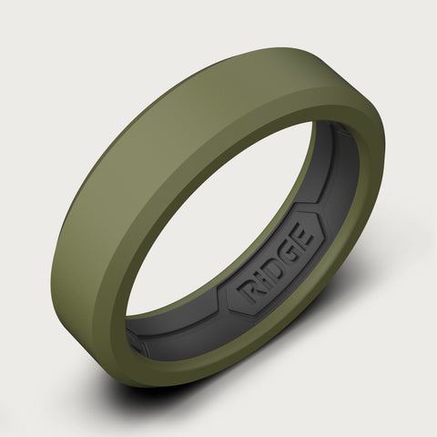 Ridge 6mm Silicone Ring Set - Matte Olive at Ridge