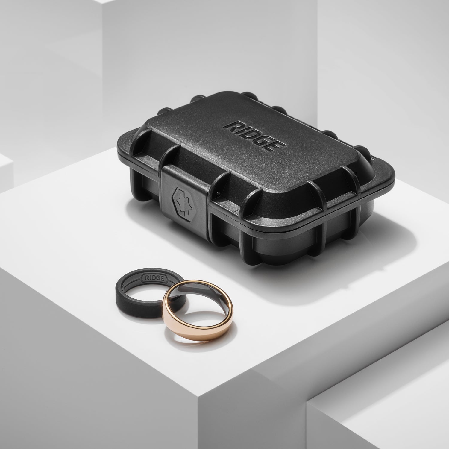 Ridge 6mm Rounded Ring Set - 18K Rose Gold