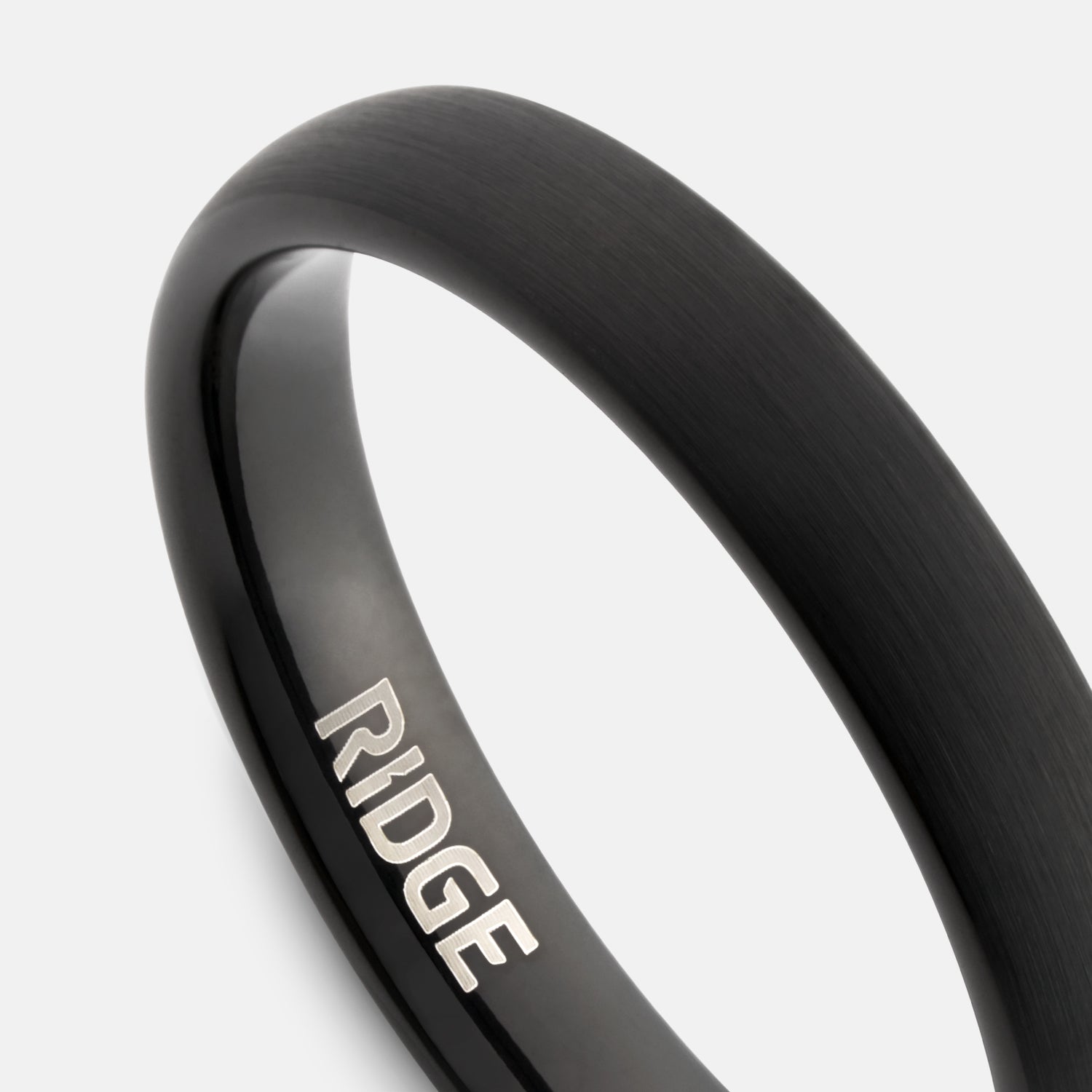 Royal Black Tungsten Wedding Band - The Ridge