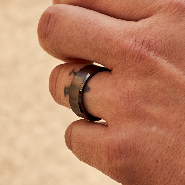 Gunmetal mens ring deals