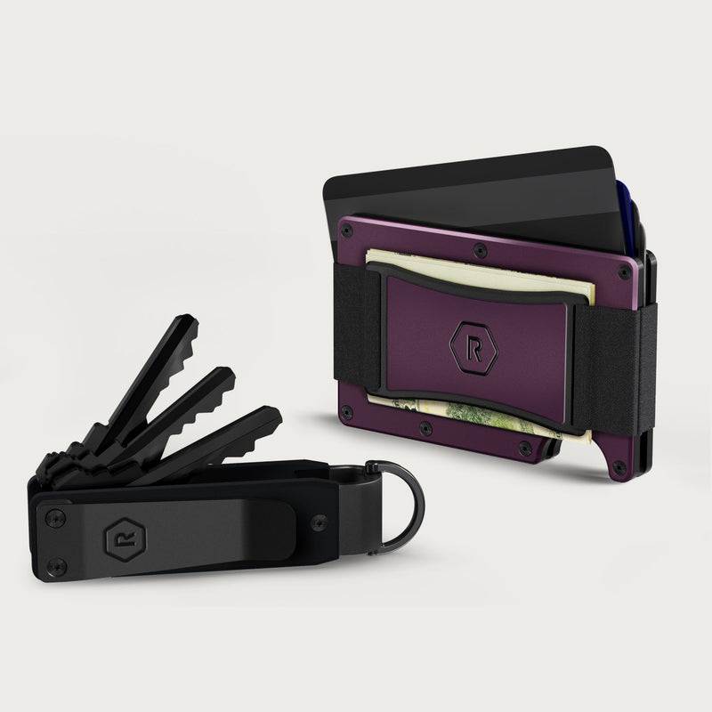 Ridge Wallet for MagSafe + KeyCase - Dark Cherry + Royal Black