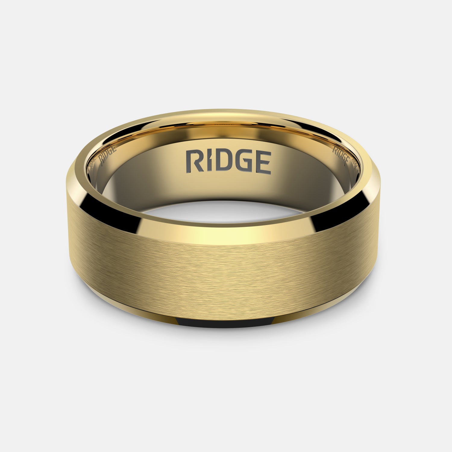 Ridge 8mm Beveled Ring Set - 24K Gold | Tantalum