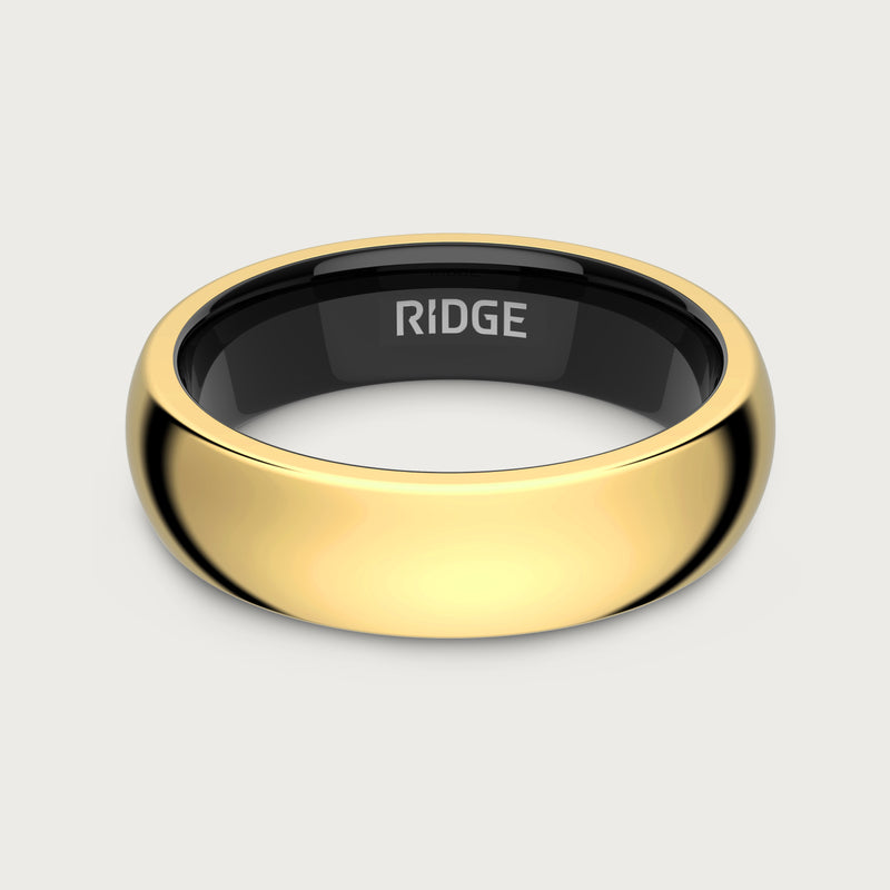 6mm Rounded Ring Set - 24K Gold