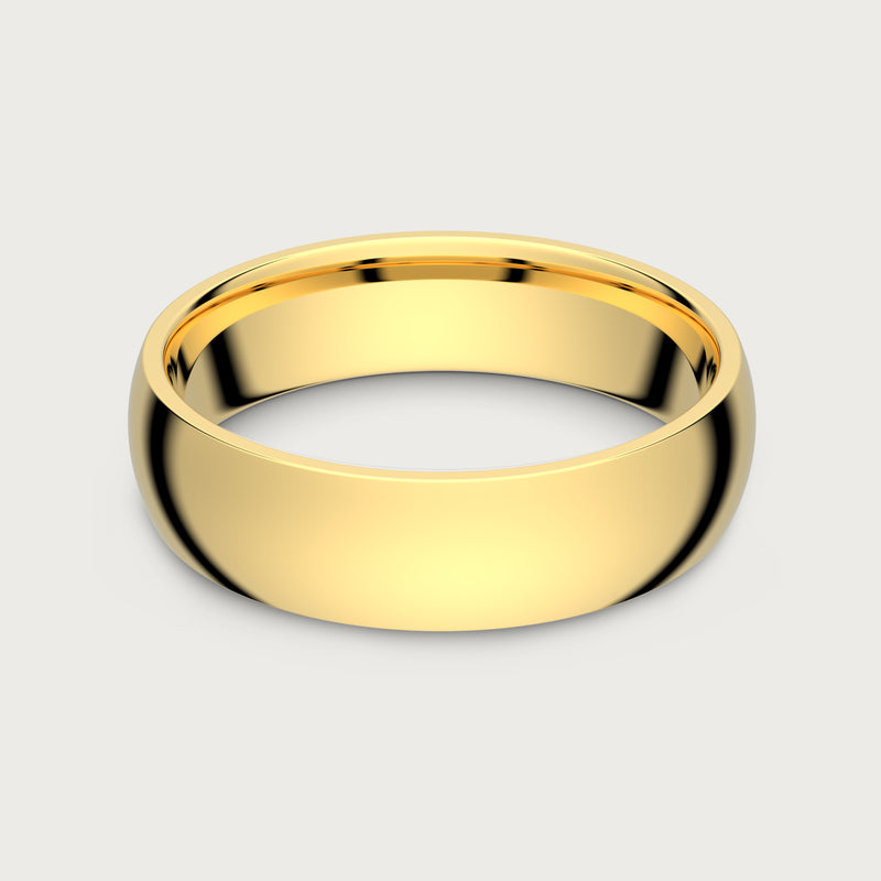 6mm Rounded Ring Set - 24K Gold - Tantalum Carbide