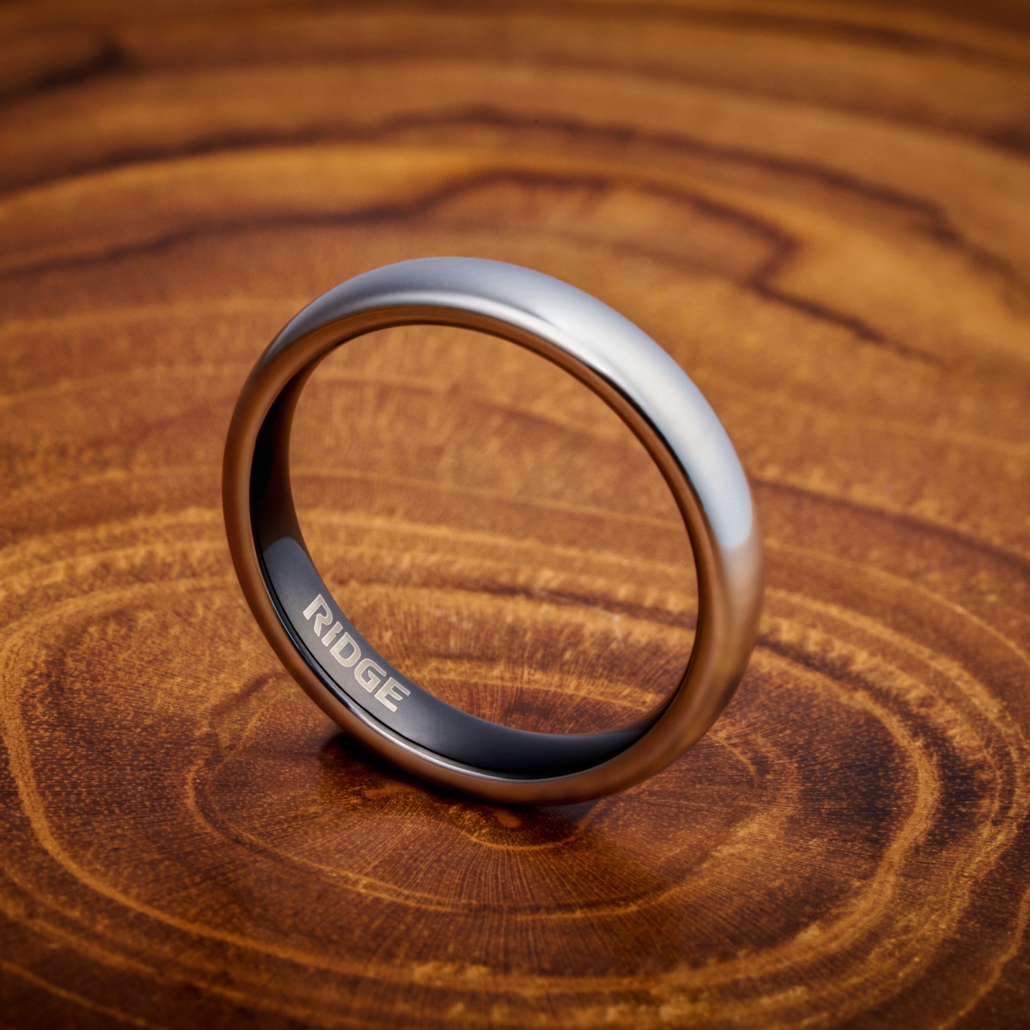 Platinum Tungsten Wedding Band - The Ridge