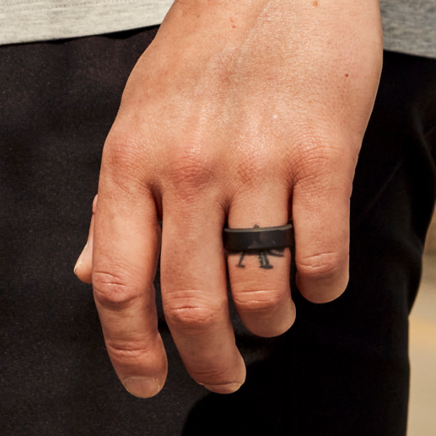 Forged carbon wedding band deals