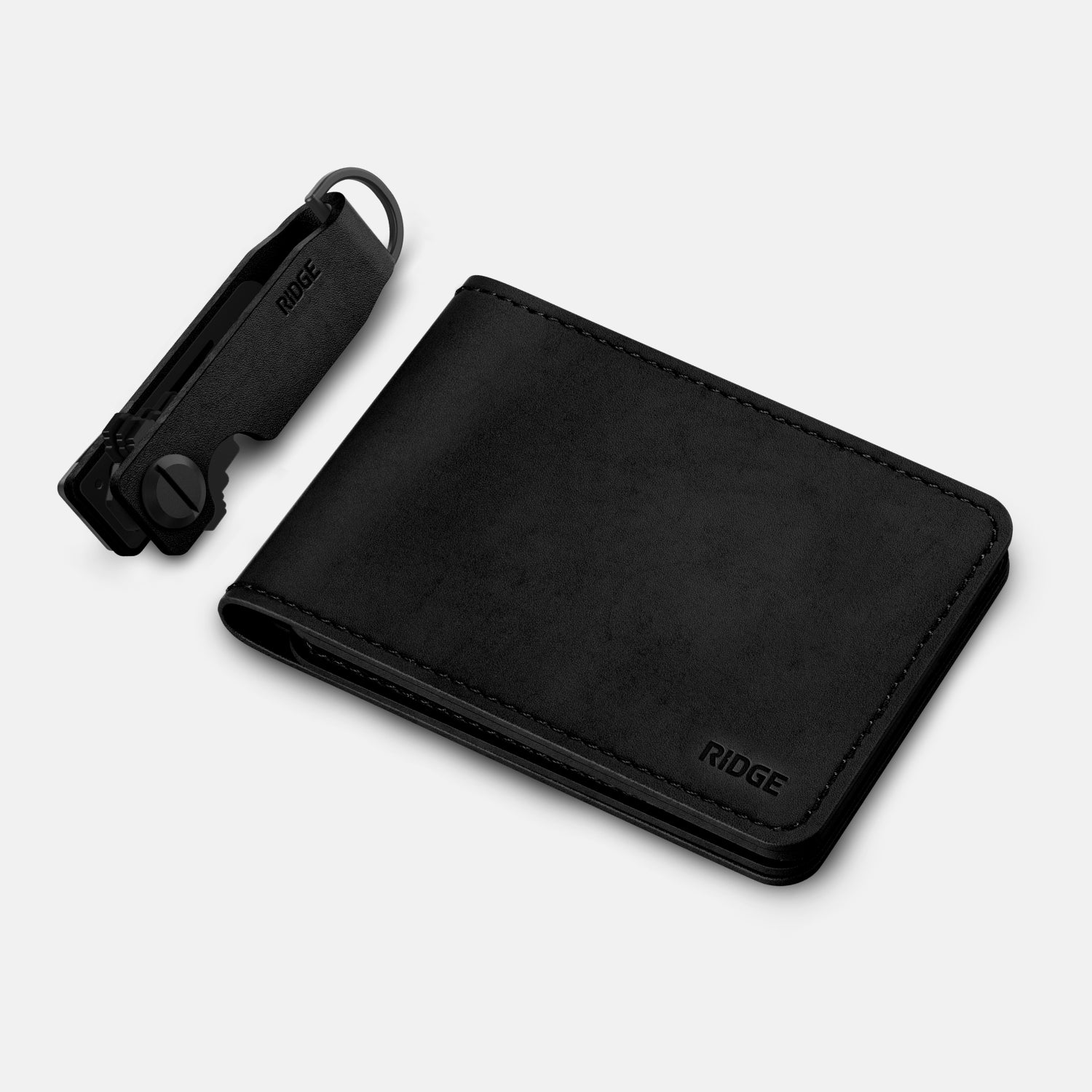 RIDGE | Wallet + KeyCase Kit - Bifold - Midnight Black Leather – Ridge