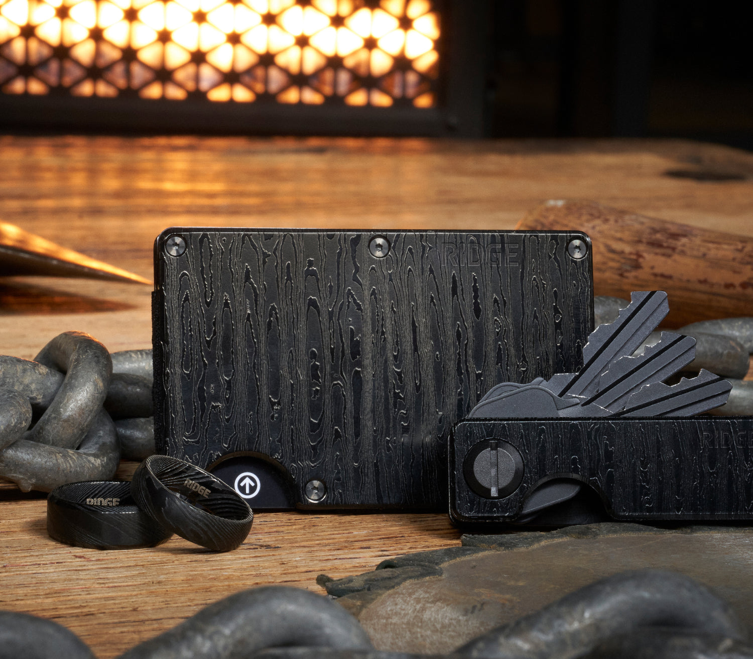Black Damascus Ridge Wallet // The Ridge