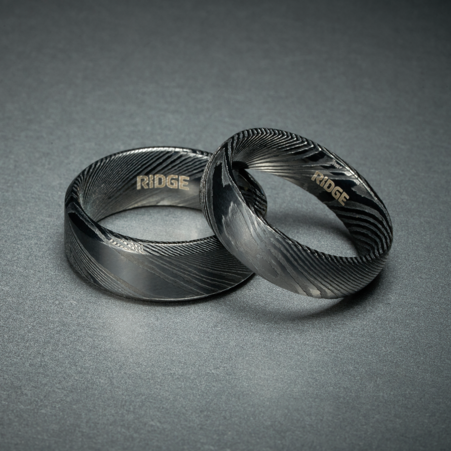 Black Damascus Men s Wedding Band The Ridge