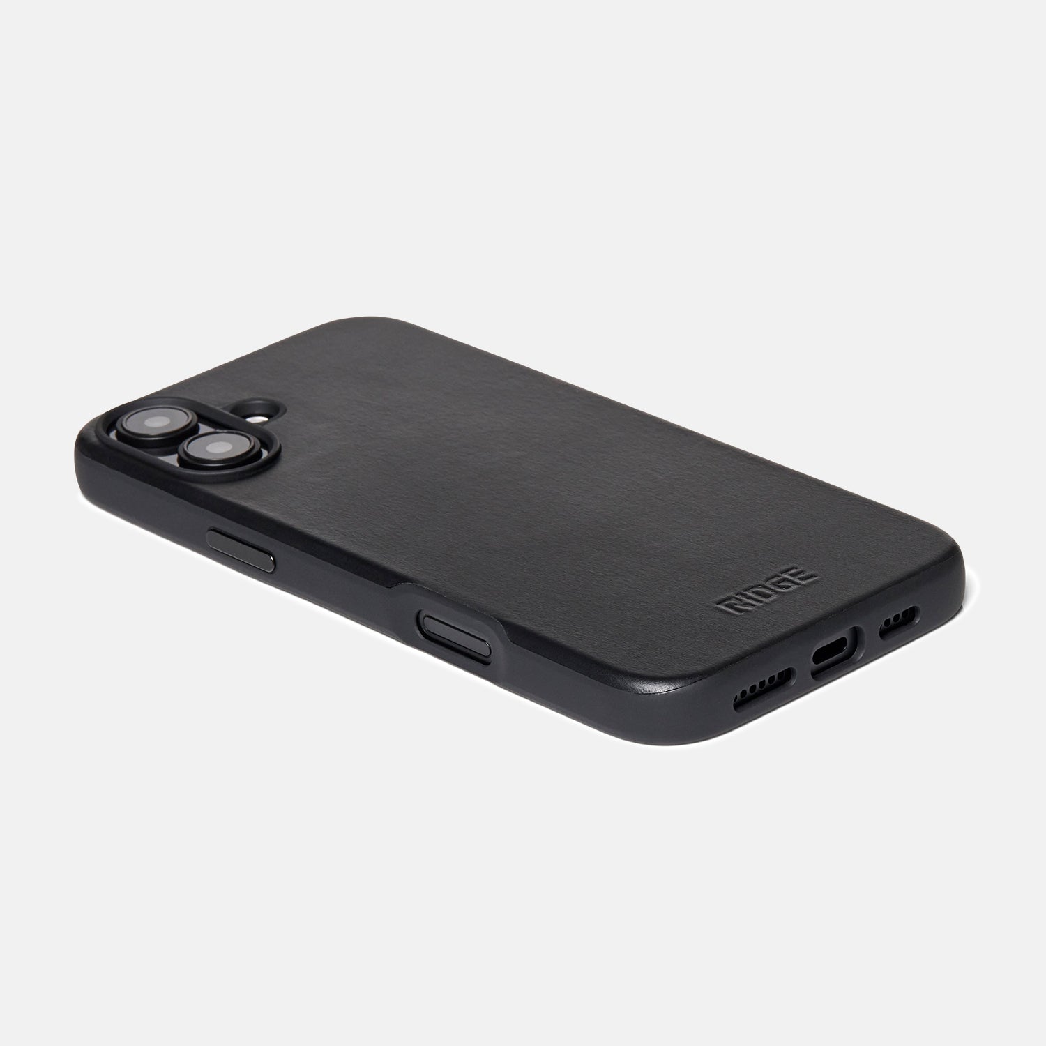 Ridge Phone Case - Midnight Black Leather - iPhone 16 Plus Ridge Phone Case - Midnight Black Leather - iPhone 16 Plus