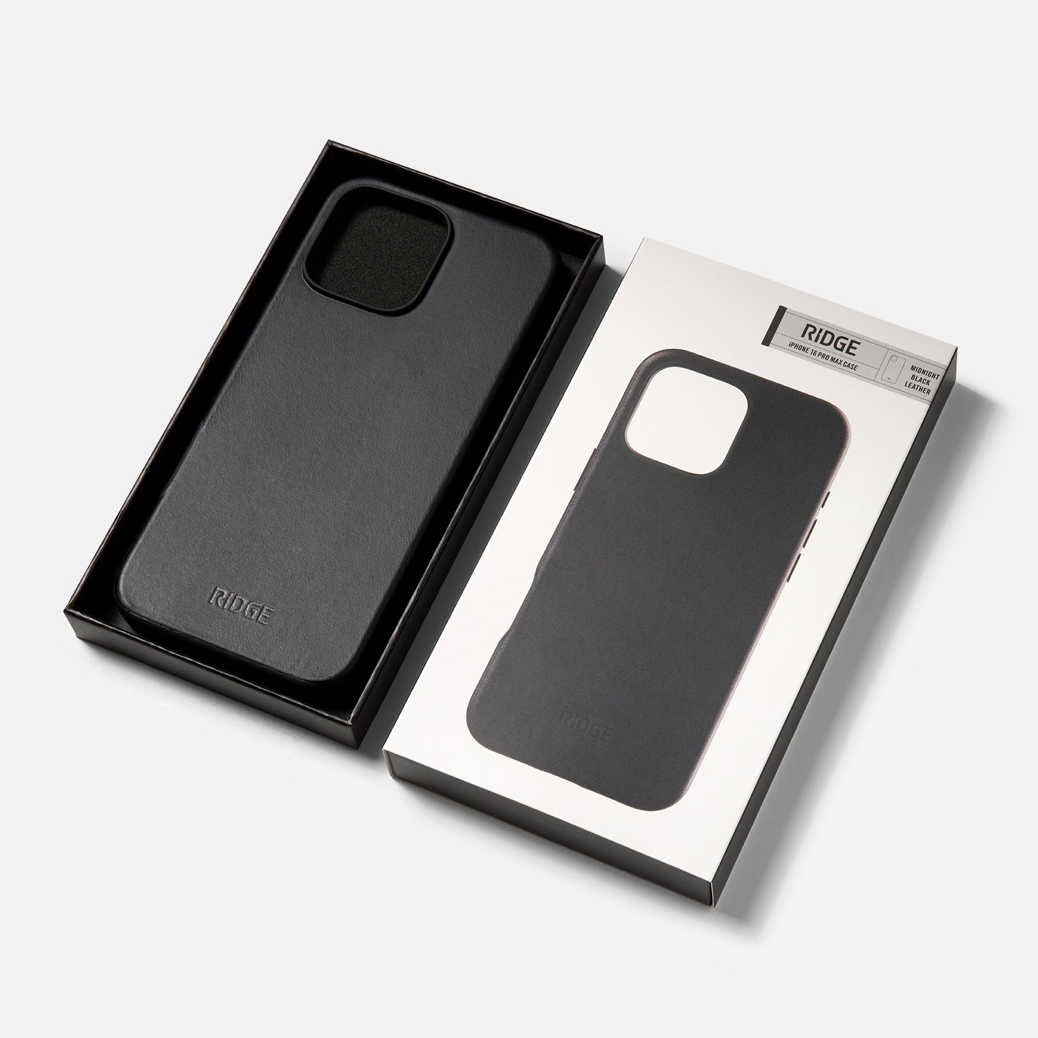 Ridge Phone Case - iPhone 16 Pro Max - Midnight Black Leather