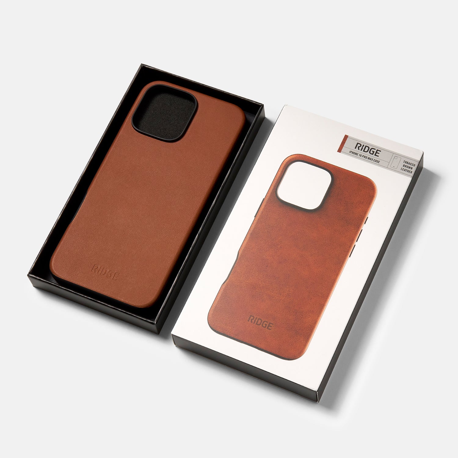 Ridge Phone Case - iPhone 16 Pro Max - Tobacco Brown Leather