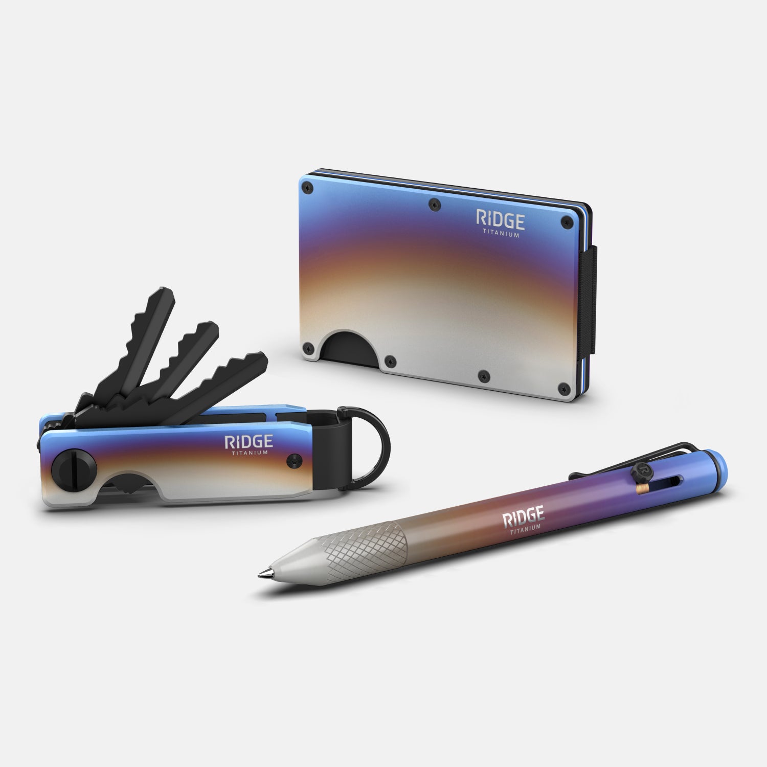 The Ridge Wallet + Keycase + Pen Kit - Burnt Titanium