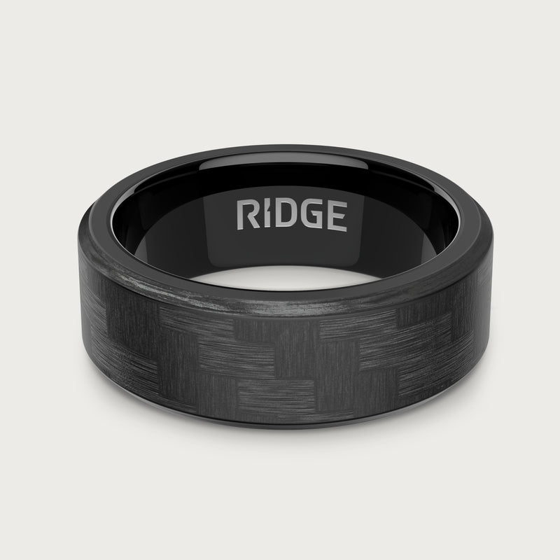 8mm Beveled Ring Set - Carbon Fiber 3K — view 2 of 8