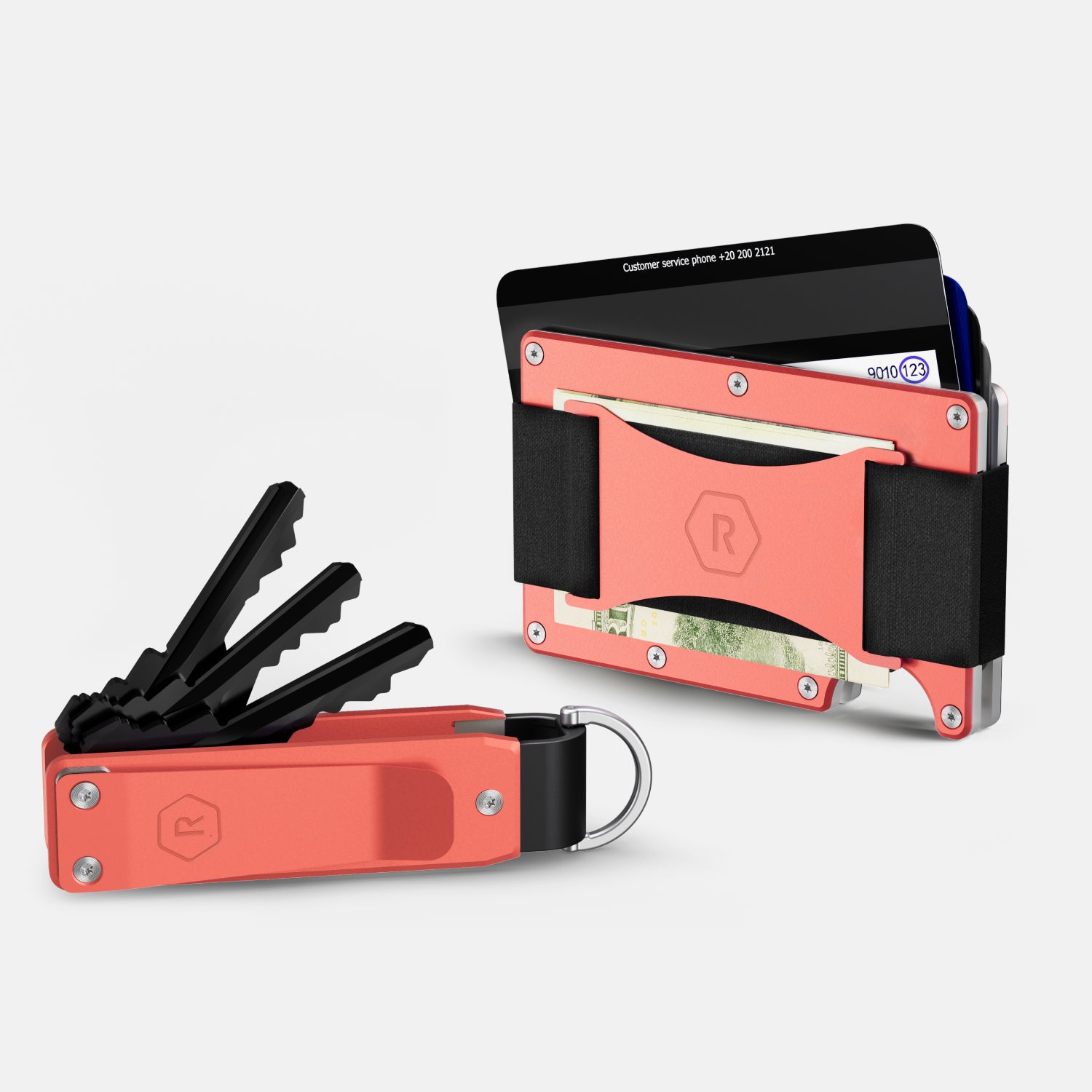 Riddel POCKET PROS 3個セット The Ridge: Wallet + Keycase Kit - Just Peachy