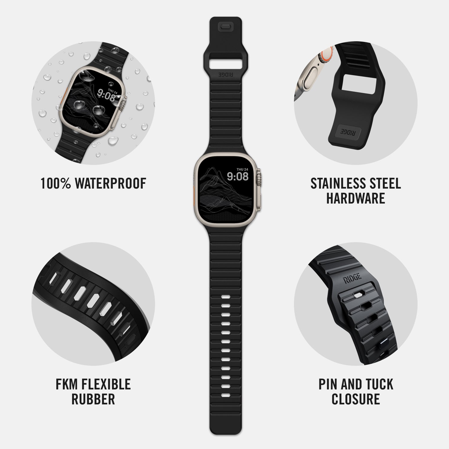 Everyday Watch Straps - Large - Matte Black