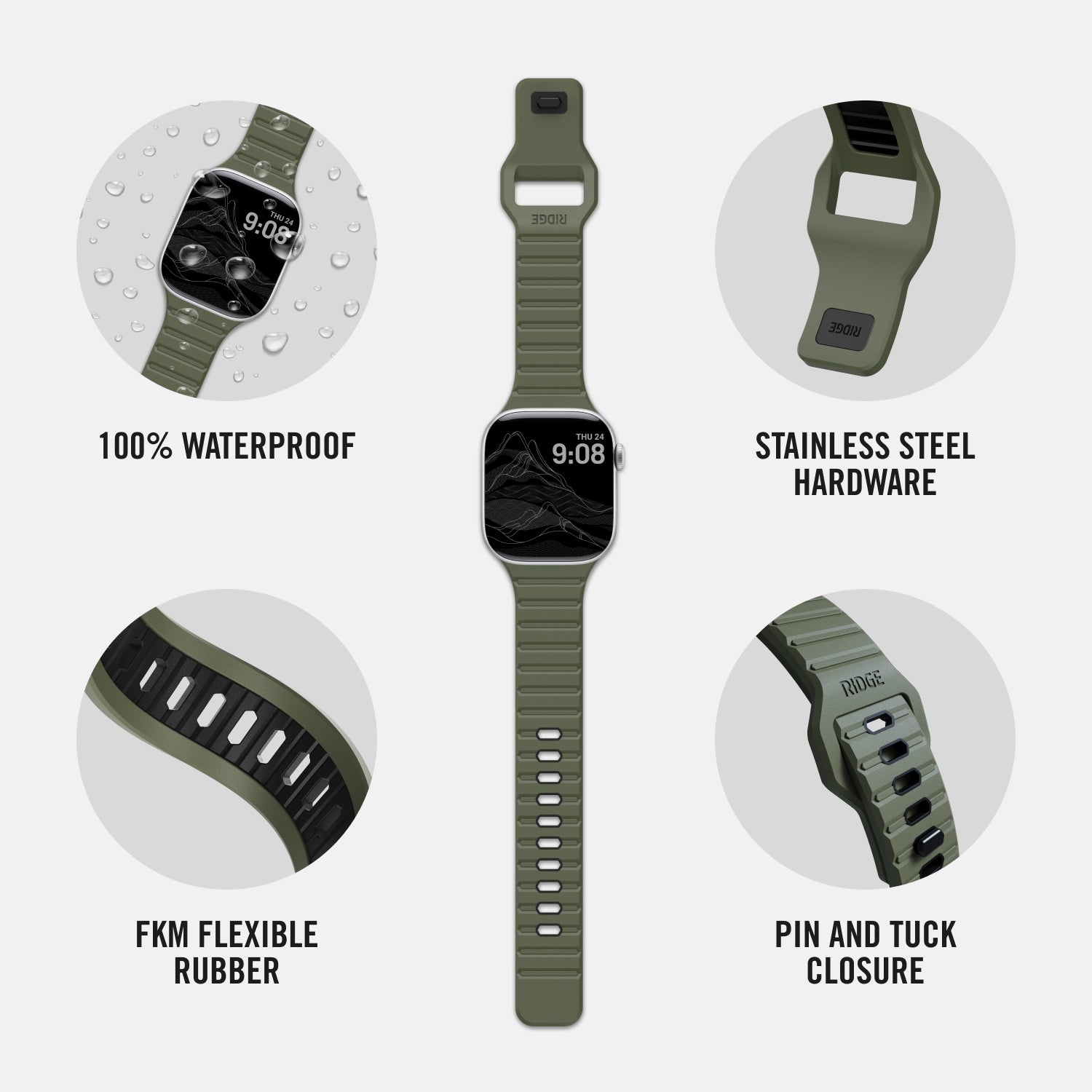Everyday Watch Strap - Small - Matte Olive
