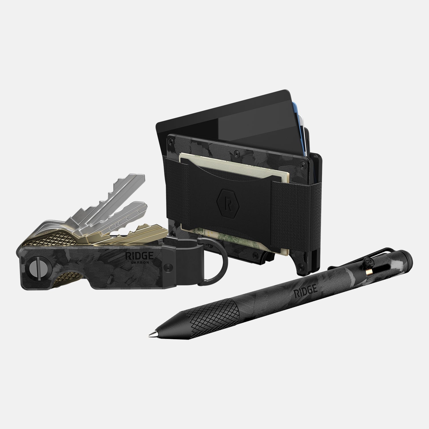The Ridge Wallet + Keycase + Pen Kit - Forged Carbon The Ridge Wallet + Keycase + Pen Kit - Forged Carbon