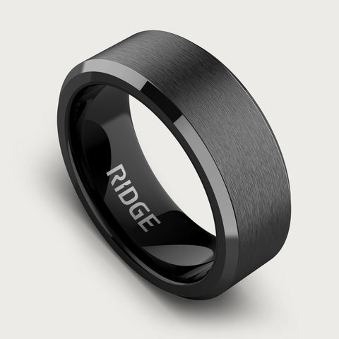 8mm Beveled Ring Set - Gunmetal