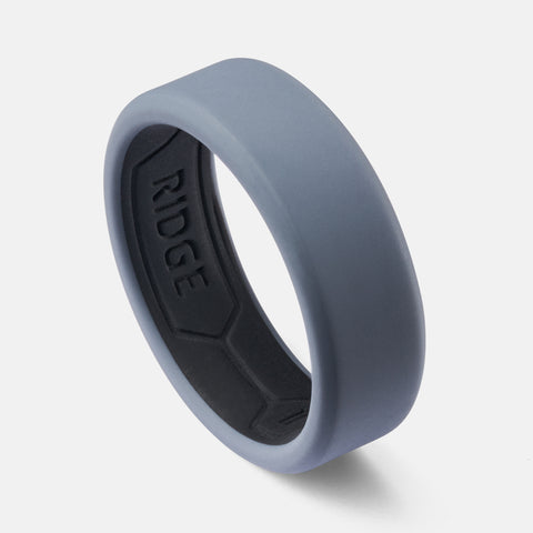 Ridge 8mm Silicone Ring Set - Gunmetal