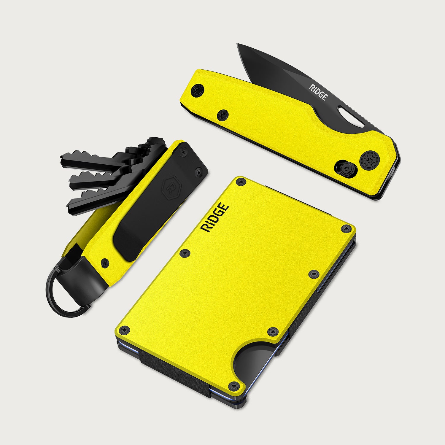 The Ridge: Wallet + Keycase + Everyday Folder Kit | Hyper Lime