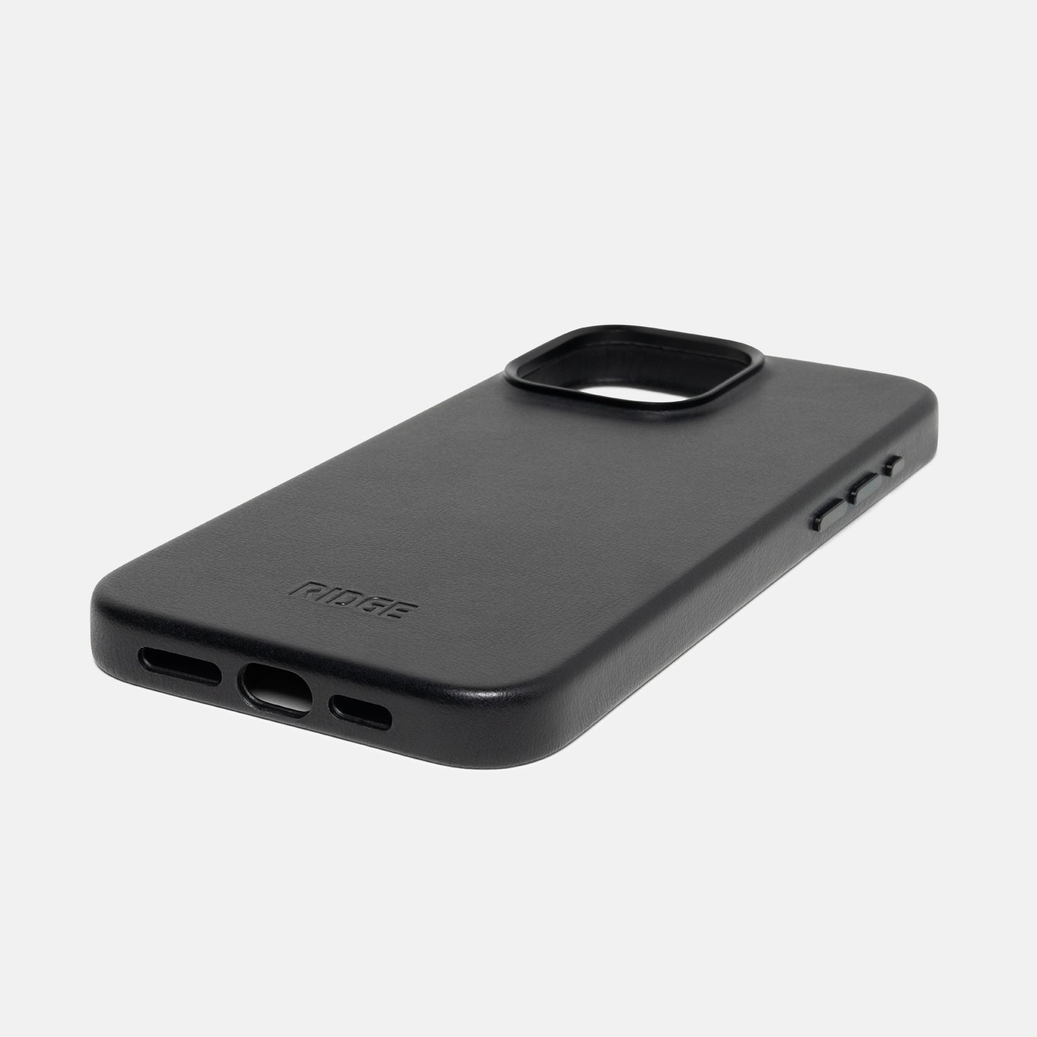 Ridge Phone Case - iPhone 15 Pro Max - Midnight Black Leather