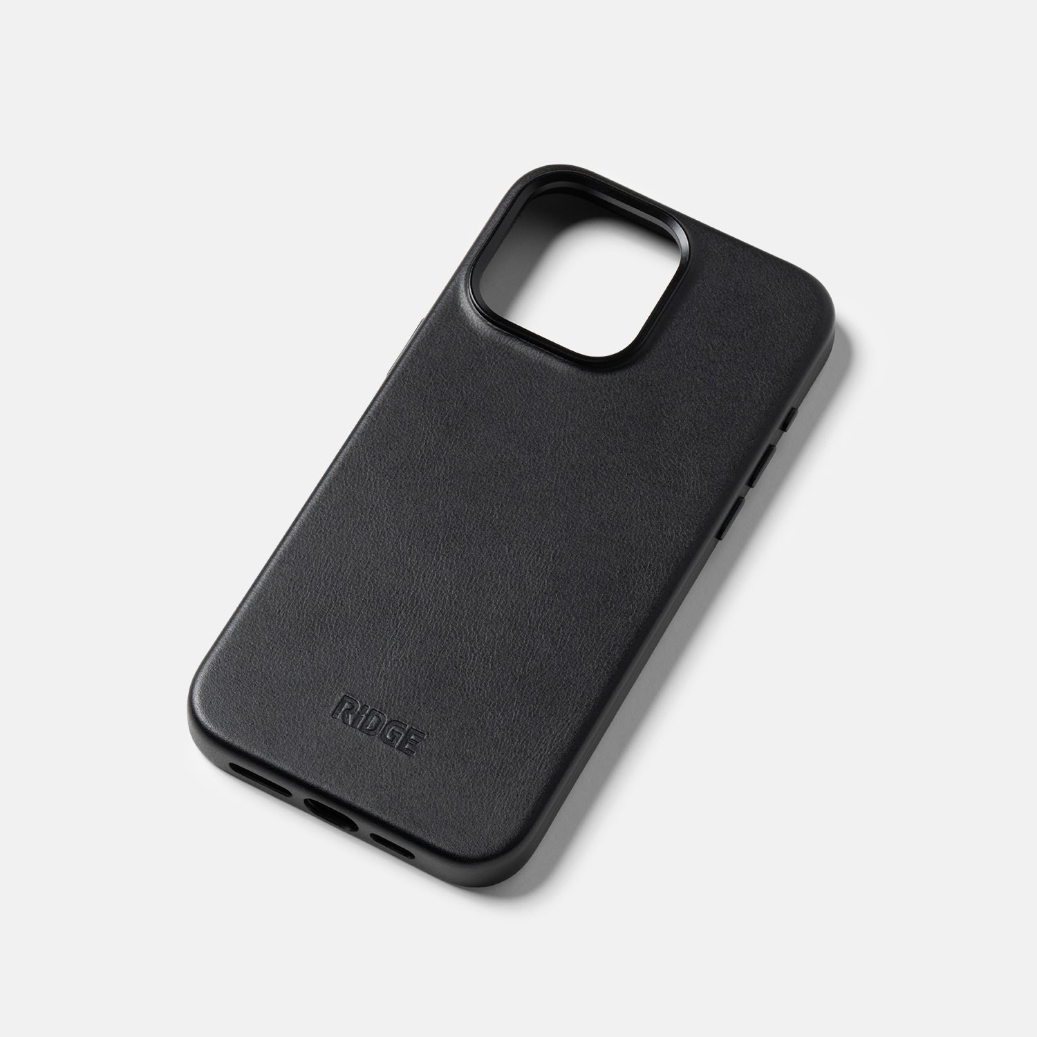 Ridge Phone Case - iPhone 15 Pro Max - Midnight Black Leather