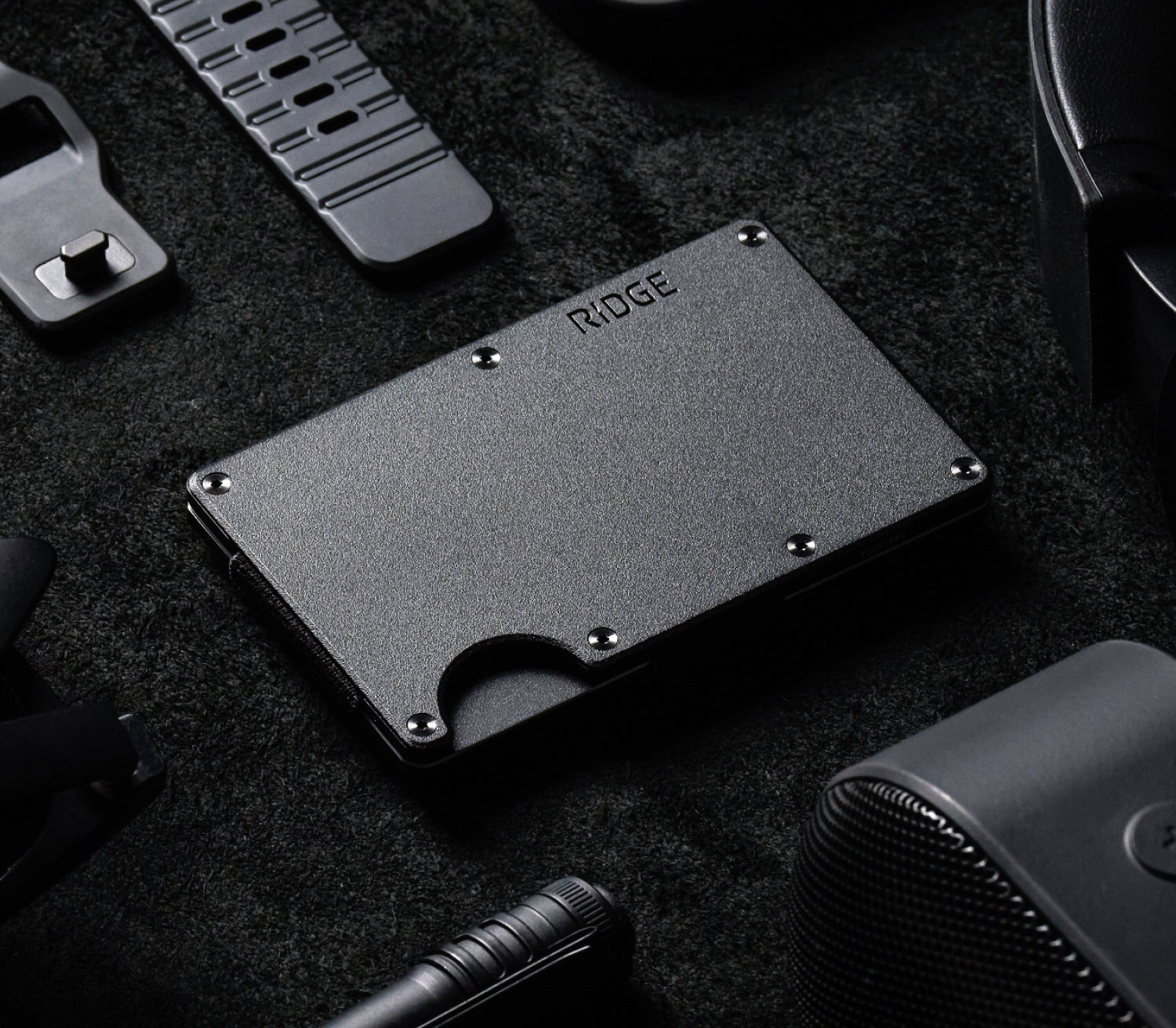 Ridge Wallet - Matte Black Titanium
