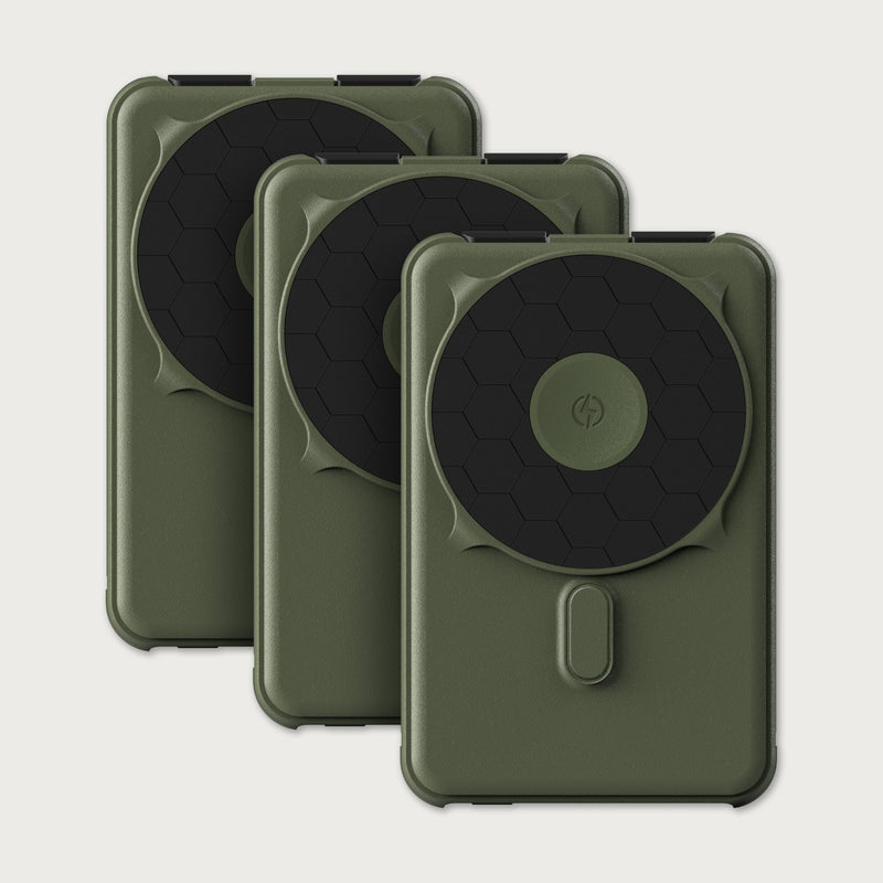 Ridge Power Bank - 10k mAh Bundle - Matte Olive - 3-Pack