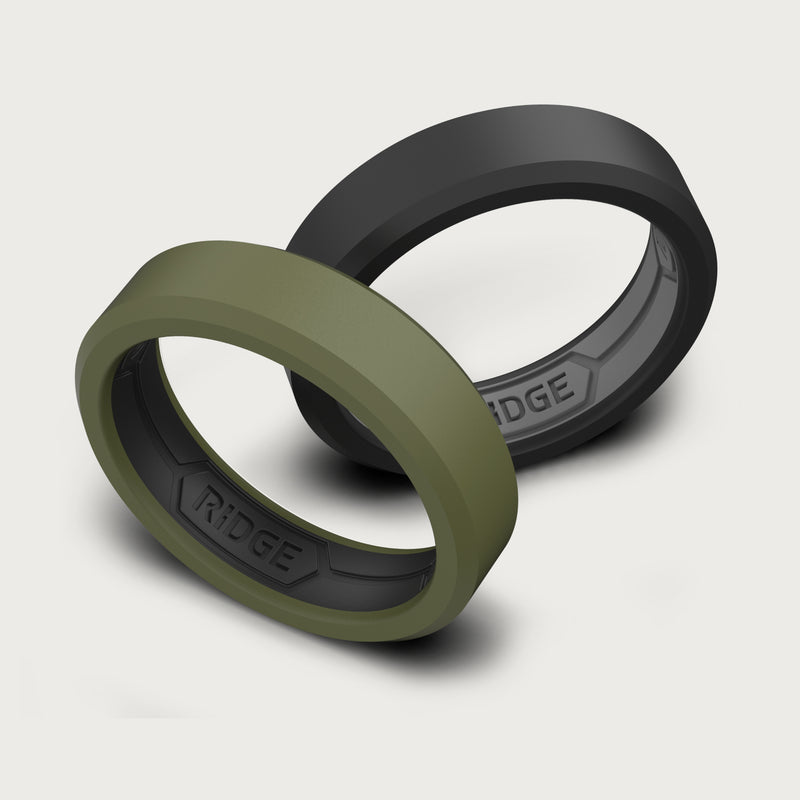 6mm Silicone Ring Set - Matte Olive — view 2 of 8