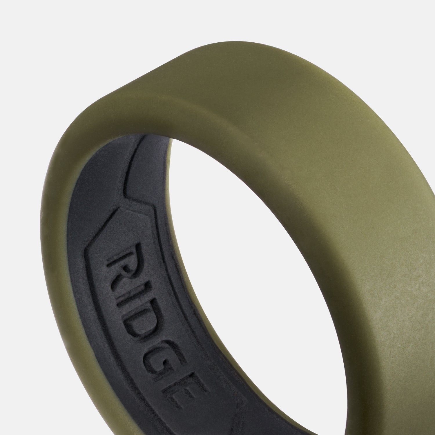 Ridge 8mm Silicone Ring Set - Matte Olive