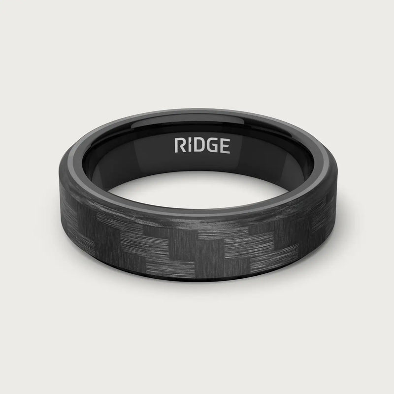 6mm Beveled Ring Set - Carbon Fiber 3K