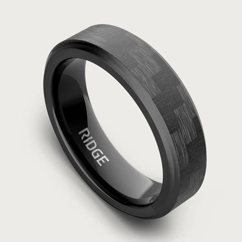6mm Beveled Ring Set - Carbon Fiber 3K