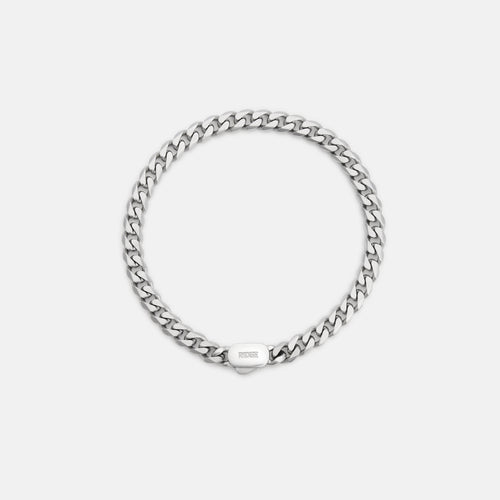 6mm Curb Bracelet - Platinum - Large