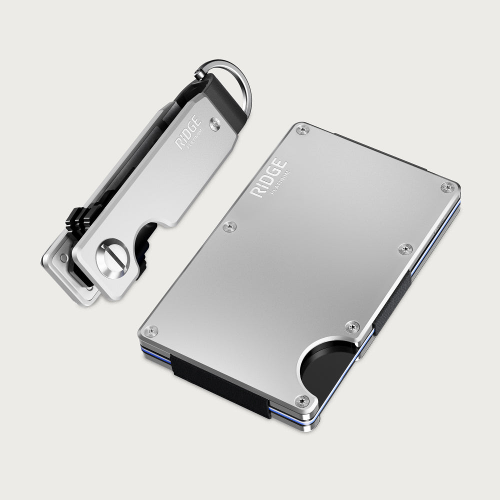Ridge Wallet + KeyCase - Platinum | MONDAY THROUGH PLATINUM