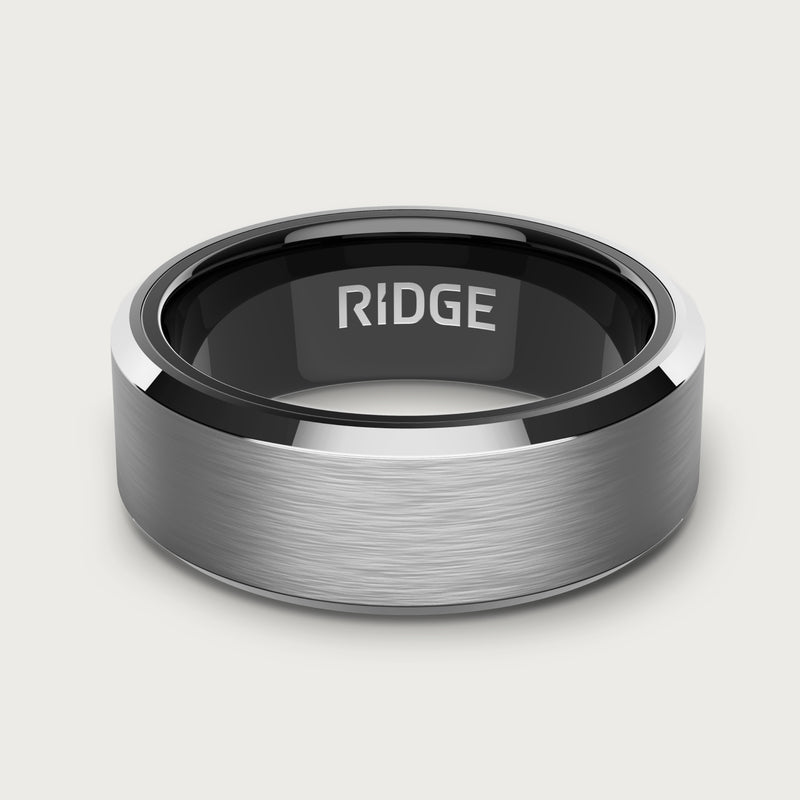 8mm Beveled Ring Set - Platinum — view 2 of 8