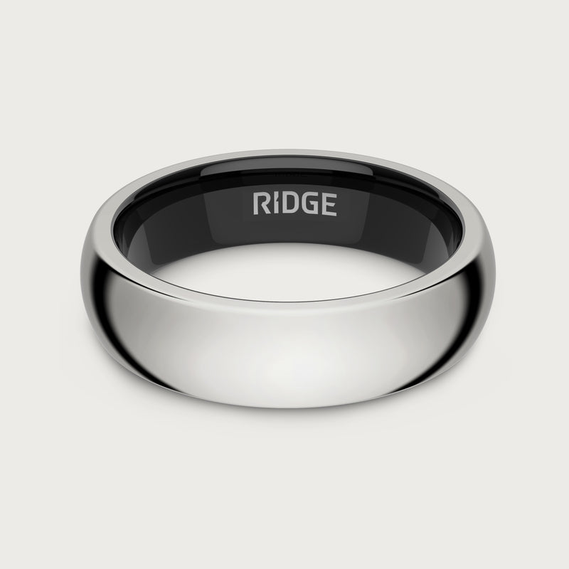 6mm Rounded Ring Set - Platinum