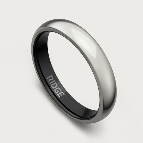 4mm Rounded Ring Set - Platinum
