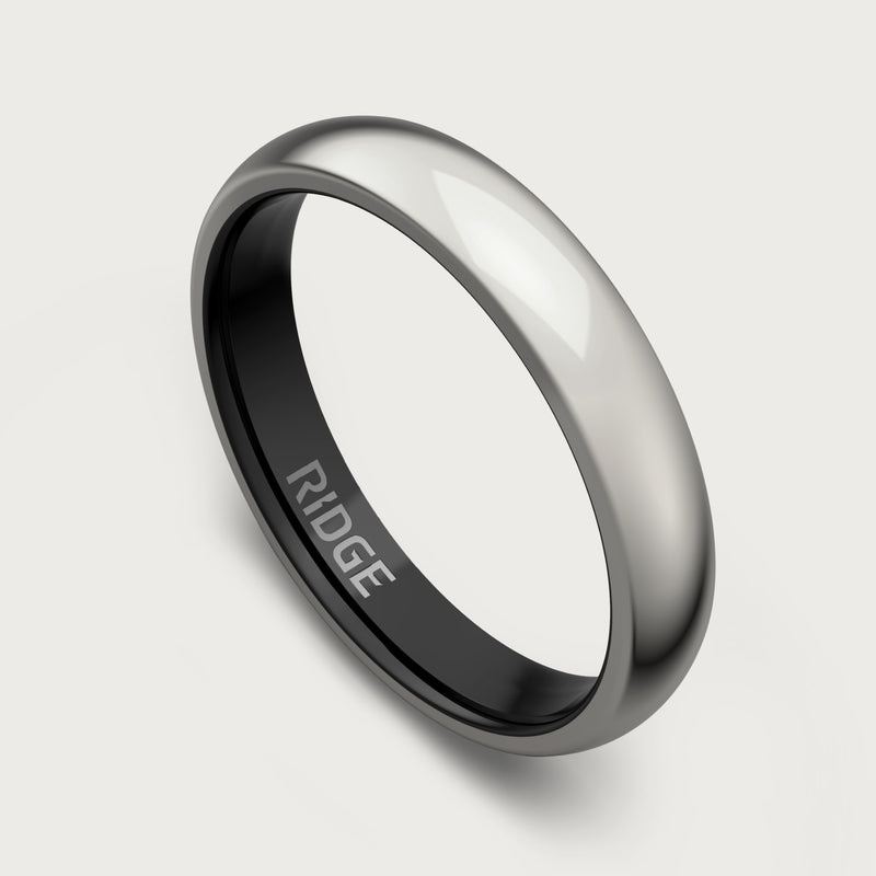 4mm Rounded Ring Set - Platinum