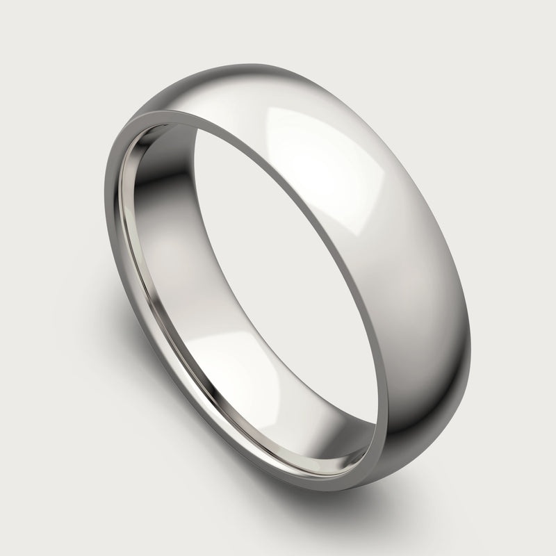 6mm Rounded Ring Set - Platinum - Tantalum Carbide