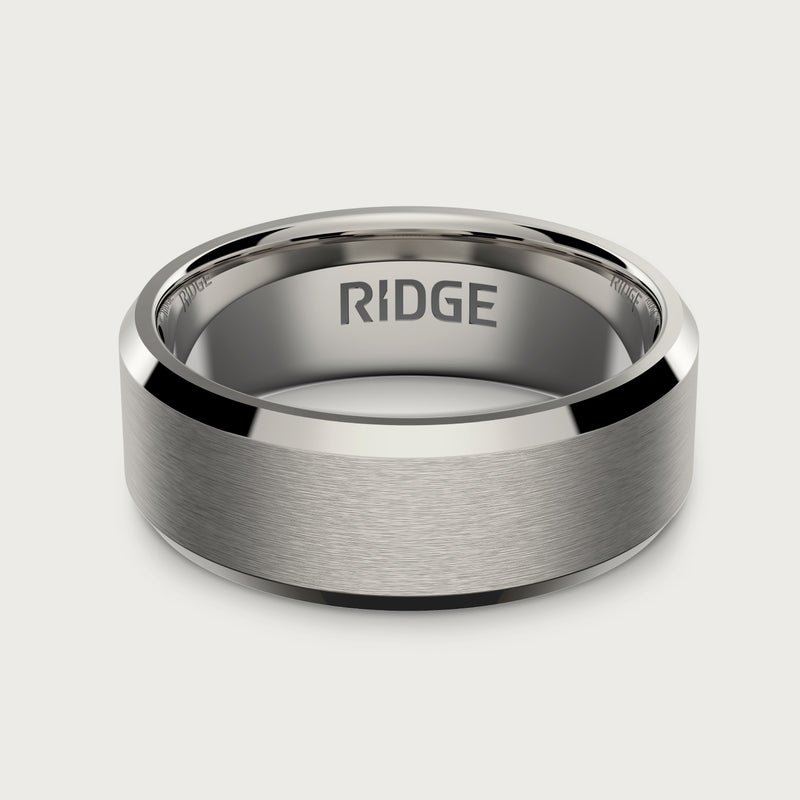 8mm Beveled Ring Set - Platinum - Tantalum Carbide — view 2 of 8