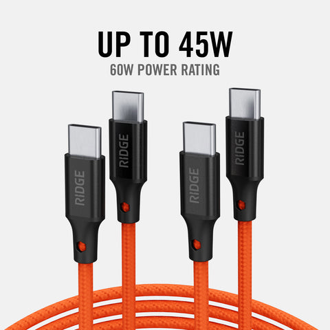 Wall Charger Set - 45W - Basecamp Orange | DUAL USB-C PORTS – Ridge