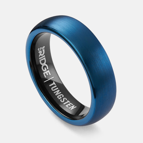 Ridge 6mm Rounded Ring Set - Black Damascus