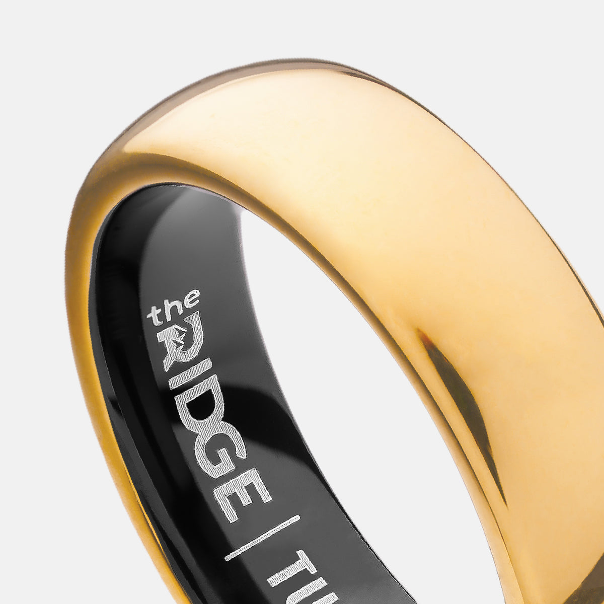24 Karat Gold Men's Tungsten Wedding Band - The Ridge